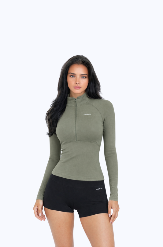 TRAINING HALF ZIP OLIVE