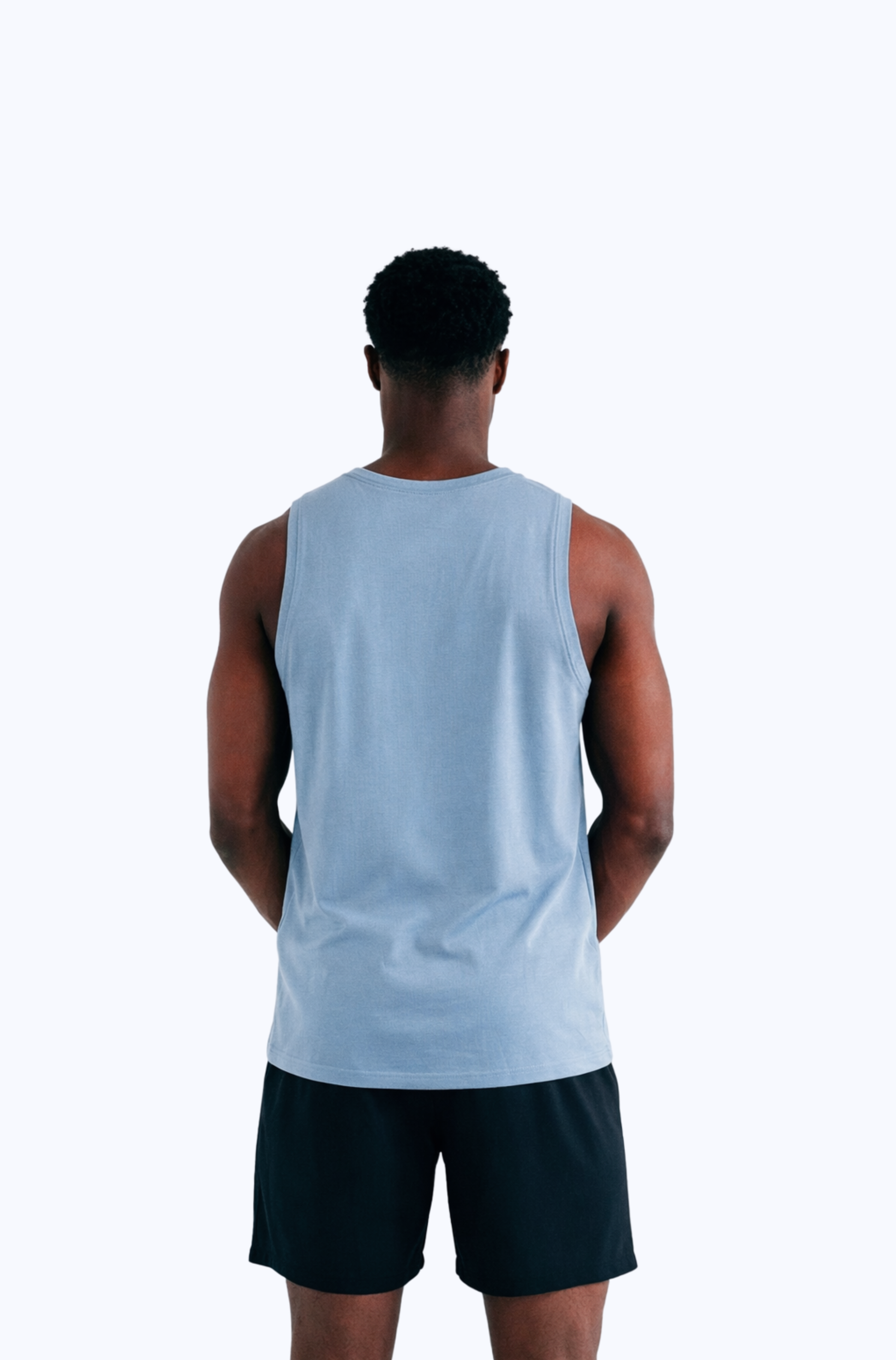SLEEVELESS MUSCLE TOP BLUE