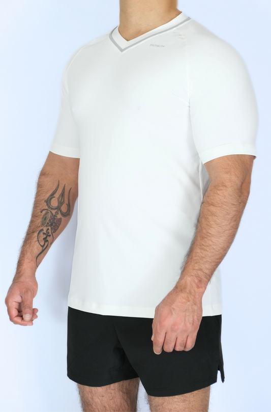 EXOSKLTN V-NECK TOP WHITE